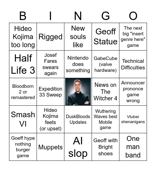 Game Awards Bingo Card
