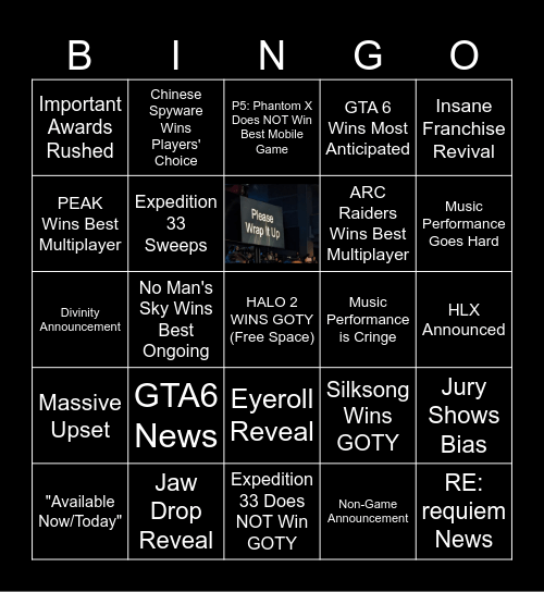 TGA 2025 Bingo Card