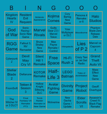 Z Bingo Card