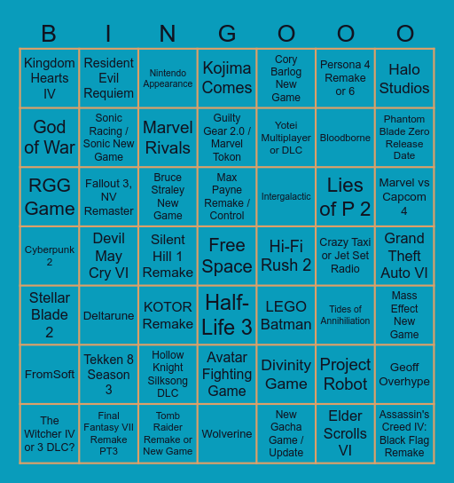 Z Bingo Card