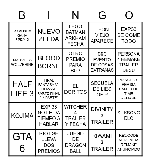 Card Maker Bingo Card