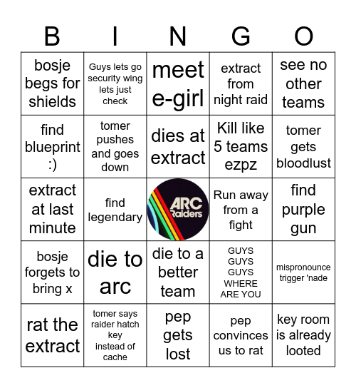 ARC Bingo Card