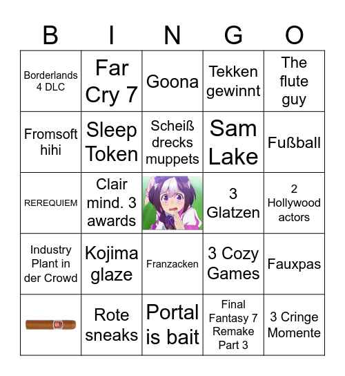 Gem Aword Bingo Card