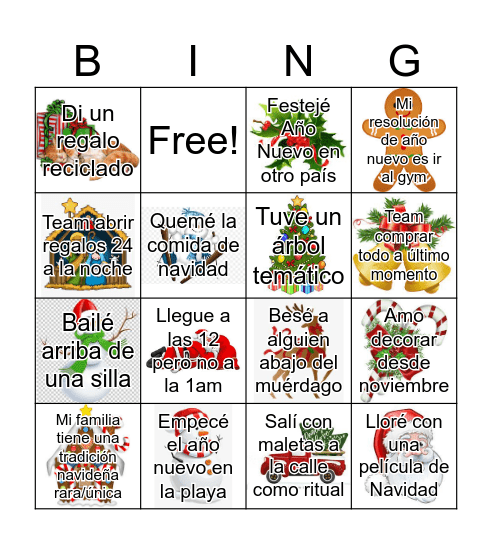 CCP Christmas Bingo Card