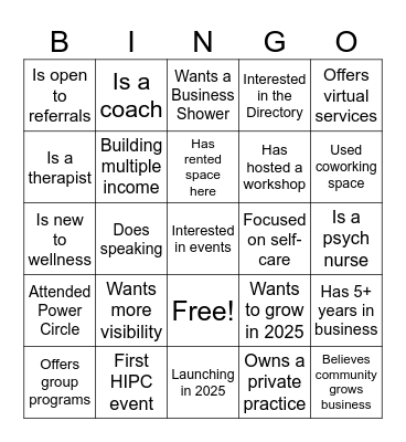 🎄Holiday Chic Business Bingo🎄 Bingo Card