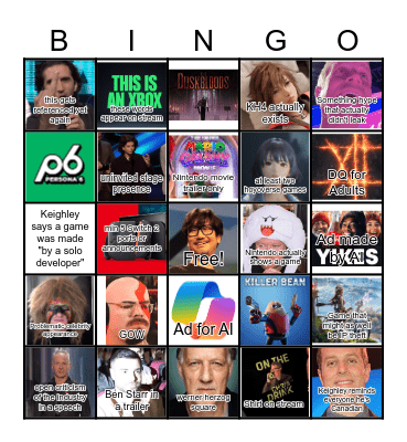 VGC TGA 2025 Bingo Card