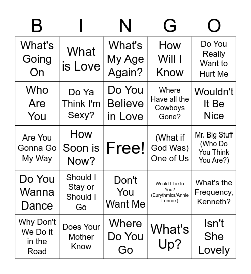 E1 - Questionable Choices Bingo Card