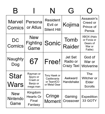 UntitledGa Bingo Card