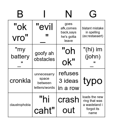 s3bw bingo Card