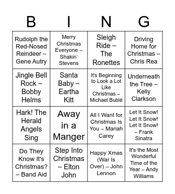 The Practice - Christmas Music Bingo! Bingo Card
