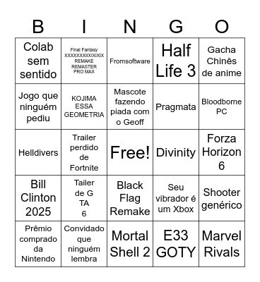 TGA 2025 HF EDITION Bingo Card
