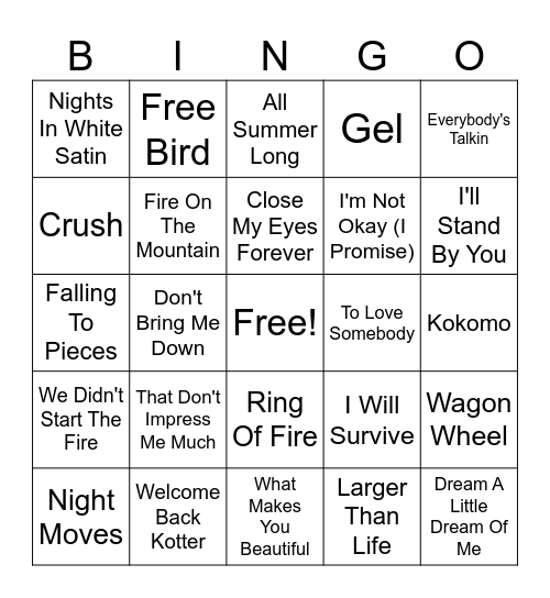 Mason Street Grille! Bingo Card