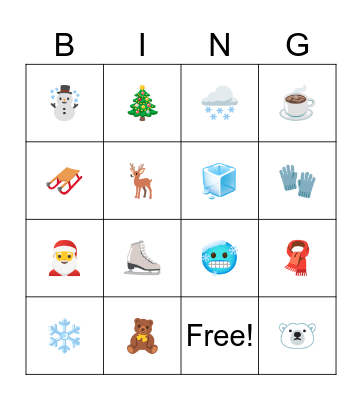 Winter BINGO Card