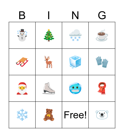 Winter BINGO Card