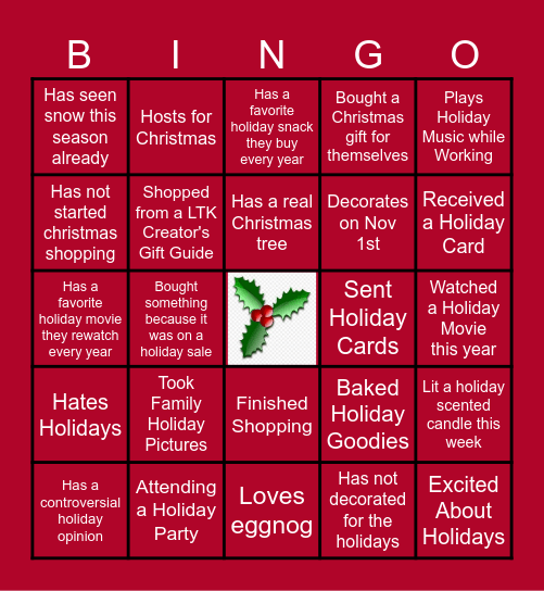 Brand Success Holiday Happy Hour Bingo Card
