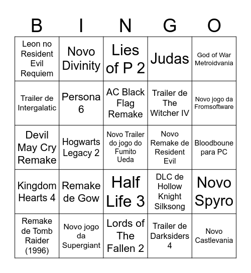 Palpites TGA Bingo Card