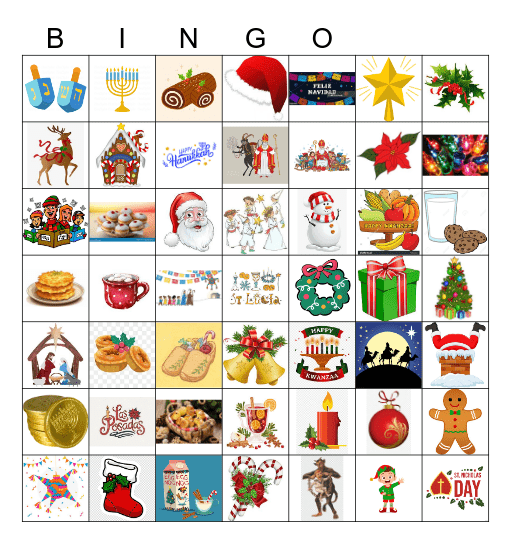 December Holidays Bingo Card