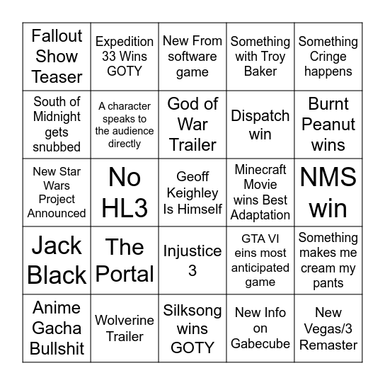 Bingo Card