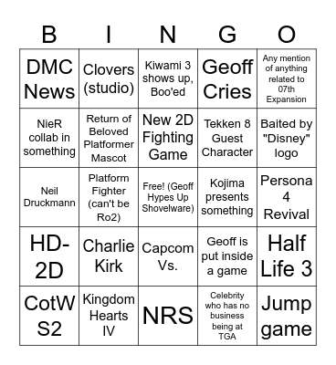 Geoff Bingo Card
