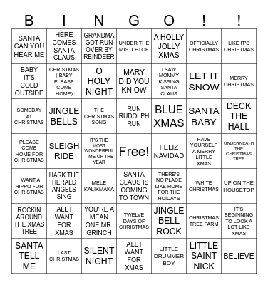 CHRISTMAS BINGO Card