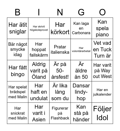 Bingo Card