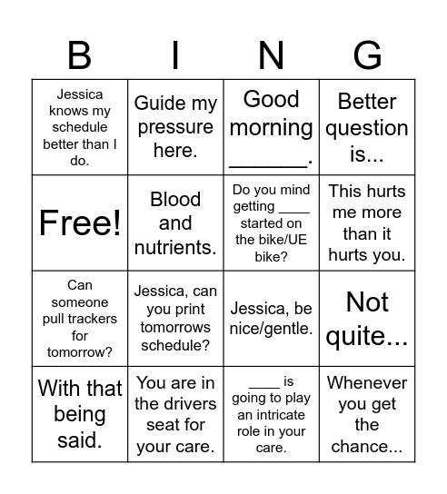 Bowen Bingo! Bingo Card