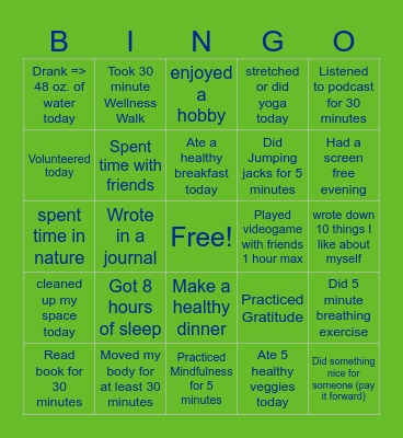 January Card Bingo Card