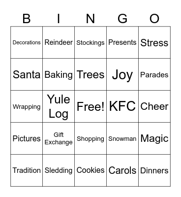 Christmas Bingo Card