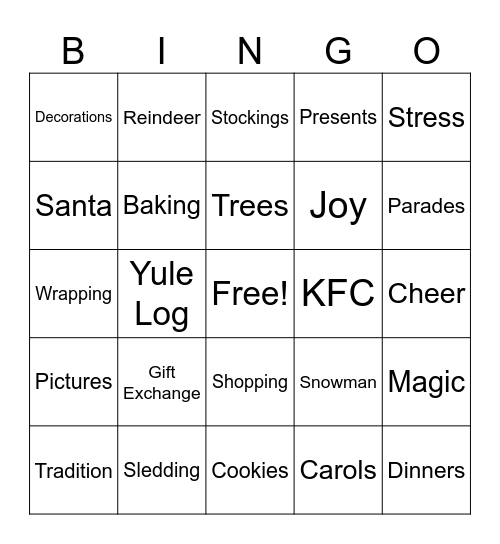 Christmas Bingo Card