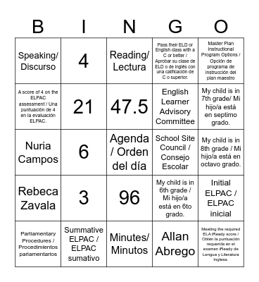 ELAC BINGO - Happy Holidays Bingo Card
