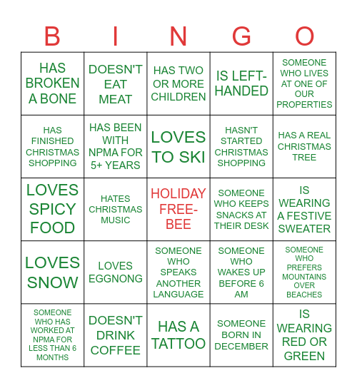 MIX & MINGLE BINGO Card