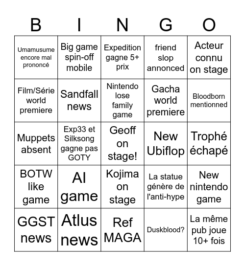 Game Awads bhay Bingo Card