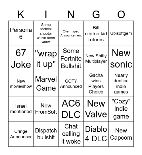 MAGA AWARDS BINGO Card