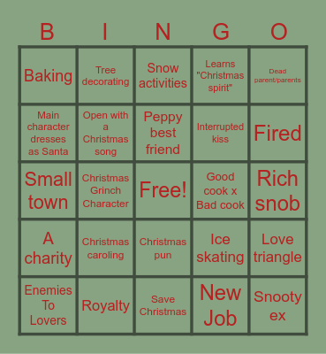 🎄Hallmark Bingo🎄 Bingo Card