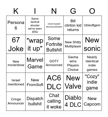 MAGA AWARDS BINGO Card