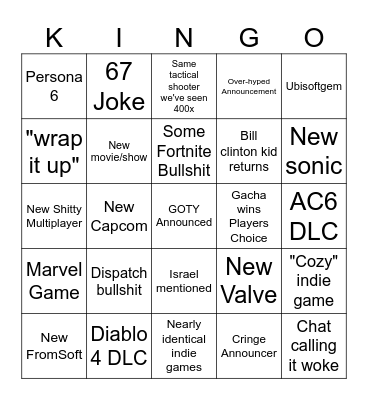 MAGA AWARDS BINGO Card