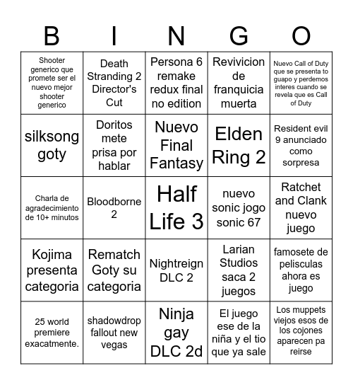 Bingo el mejor bingo bango bongo Bingo Card