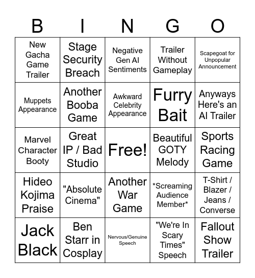VGA 2025 Bingo Card