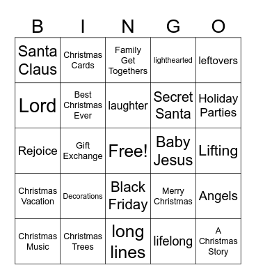 2025 CHRISTMAS BINGO Card