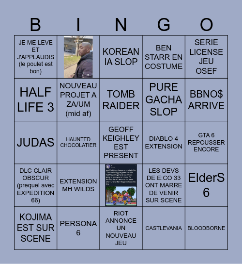 GAME SNOOZE AWARDS 2026 Bingo Card