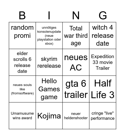 Help Bingo Card