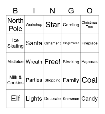 Christmas Bingo Card