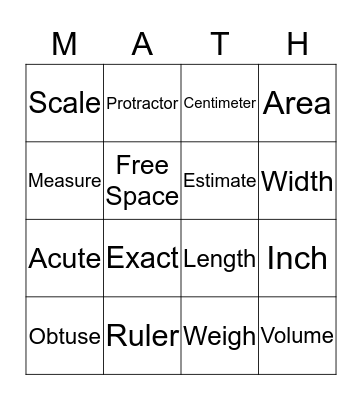Measuring Bingo Card
