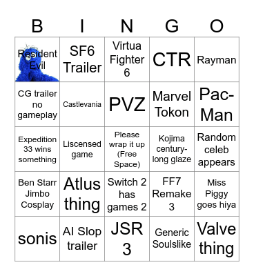 GAME AWARDS 2025 BINGO Card