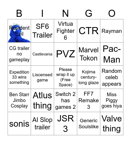 GAME AWARDS 2025 BINGO Card
