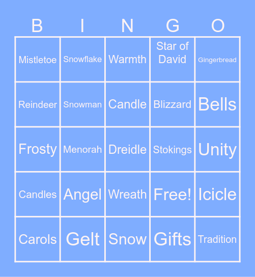 Holiday BINGO Card