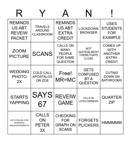 ECON BINGO Card
