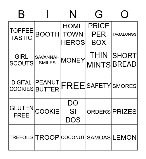 COOKIE BINGO Card