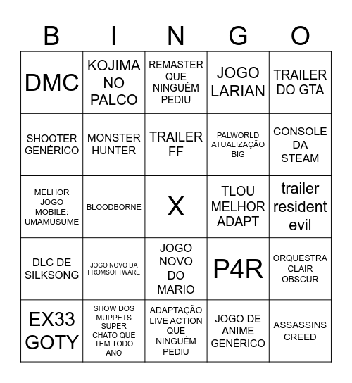 TGA 2025 Bingo Card