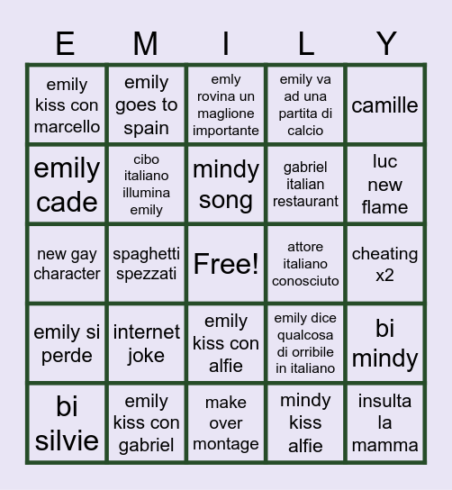 ⭐️  Emily in Bingo ⭐️ Bingo Card